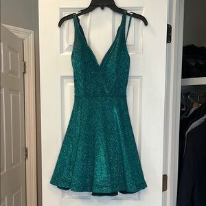 Elegant Teal Sleeveless Dress
